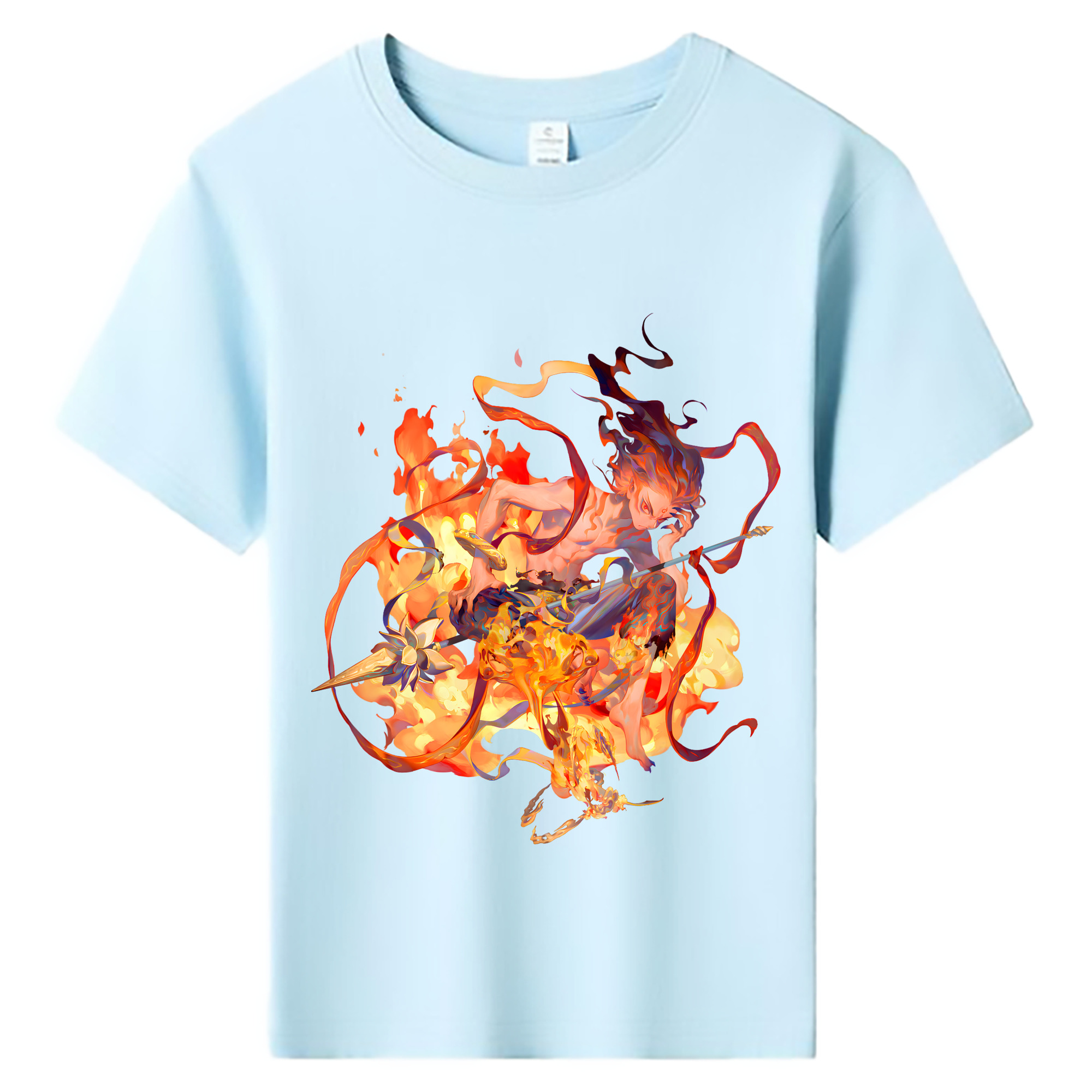 （画像用） Ne Zha 2 ナタ 魔童の大暴れ 綿100％キッズTシャツ（フロントプリント）